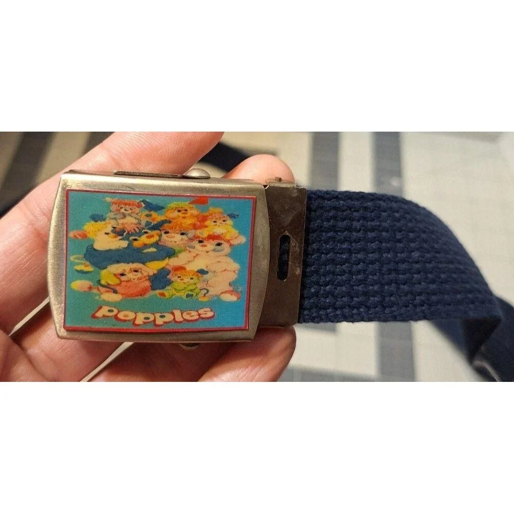 Vintage Popples Metal Blue Adjustable Belt